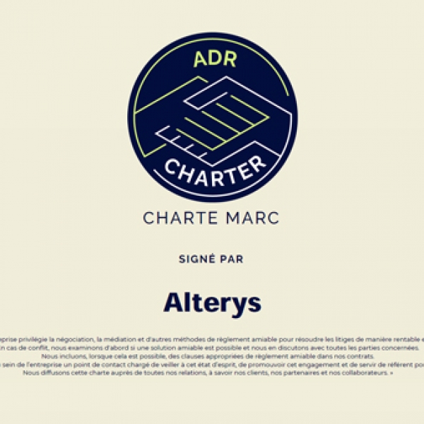 Notre cabinet devient signataire de la Charte des Modes Alternatifs de Résolution des Conflits !